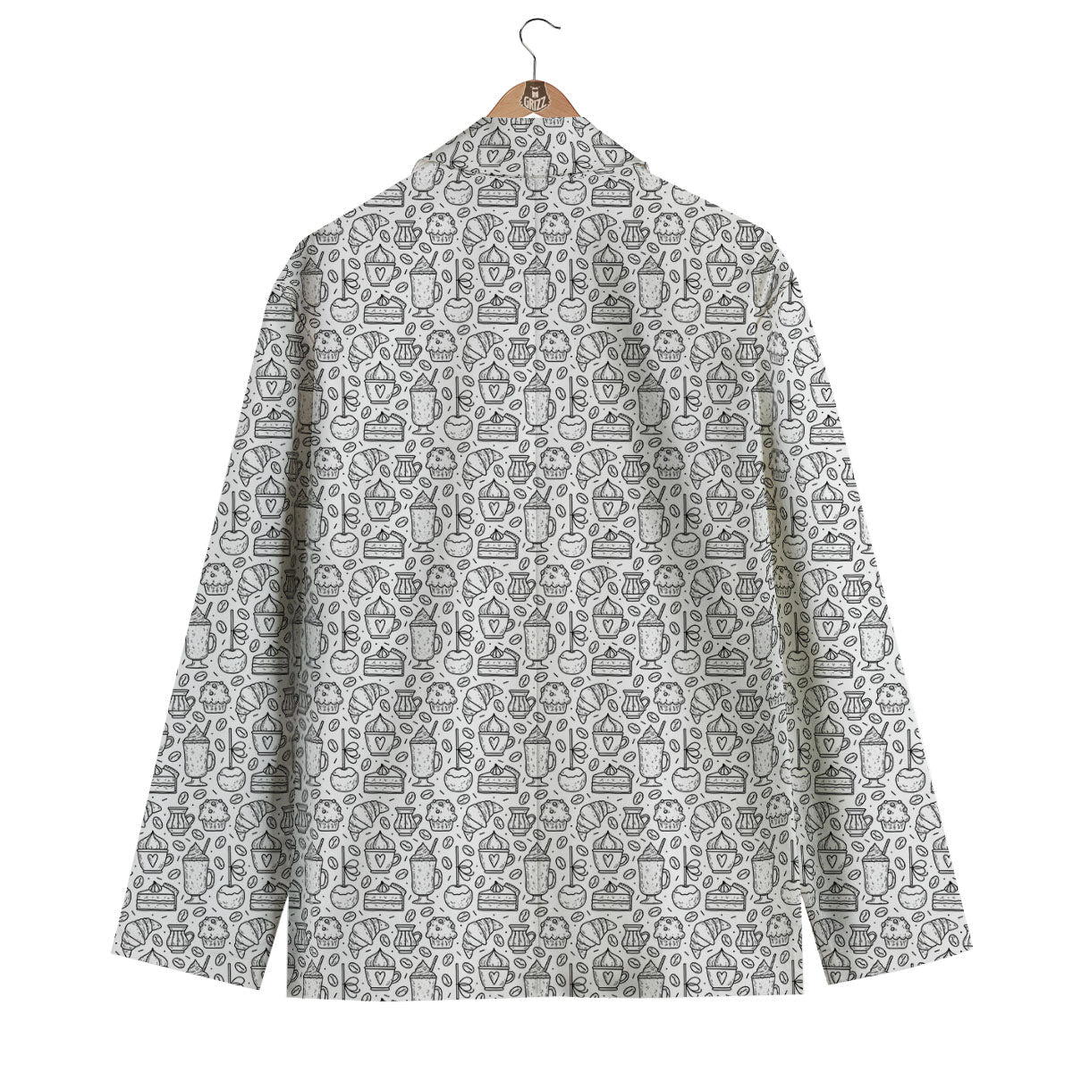 Drawing Dessert And Coffee Print Pattern Men's Blazer-grizzshop