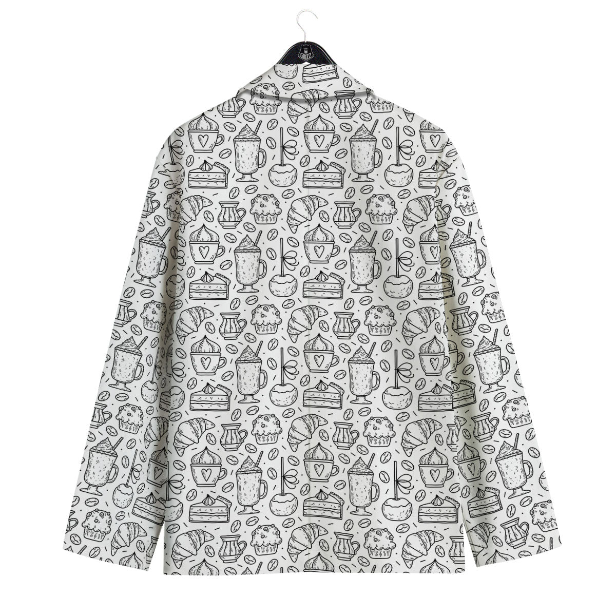 Drawing Dessert And Coffee Print Pattern Men's Sport Coat-grizzshop