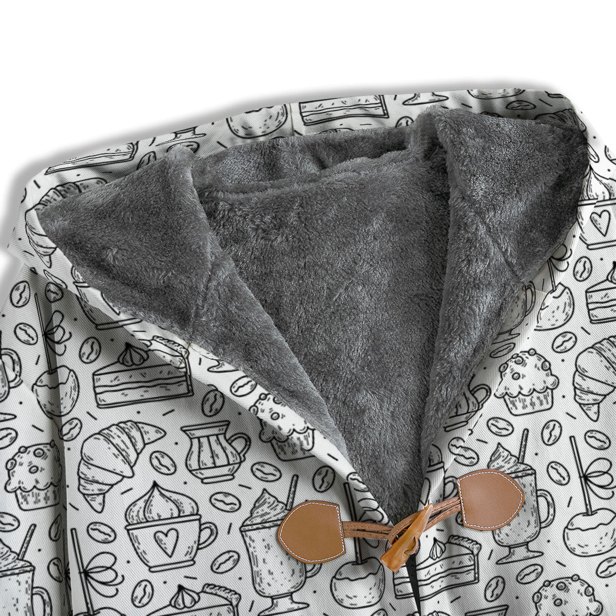 Drawing Dessert And Coffee Print Pattern Men's Windbreaker Jacket-grizzshop
