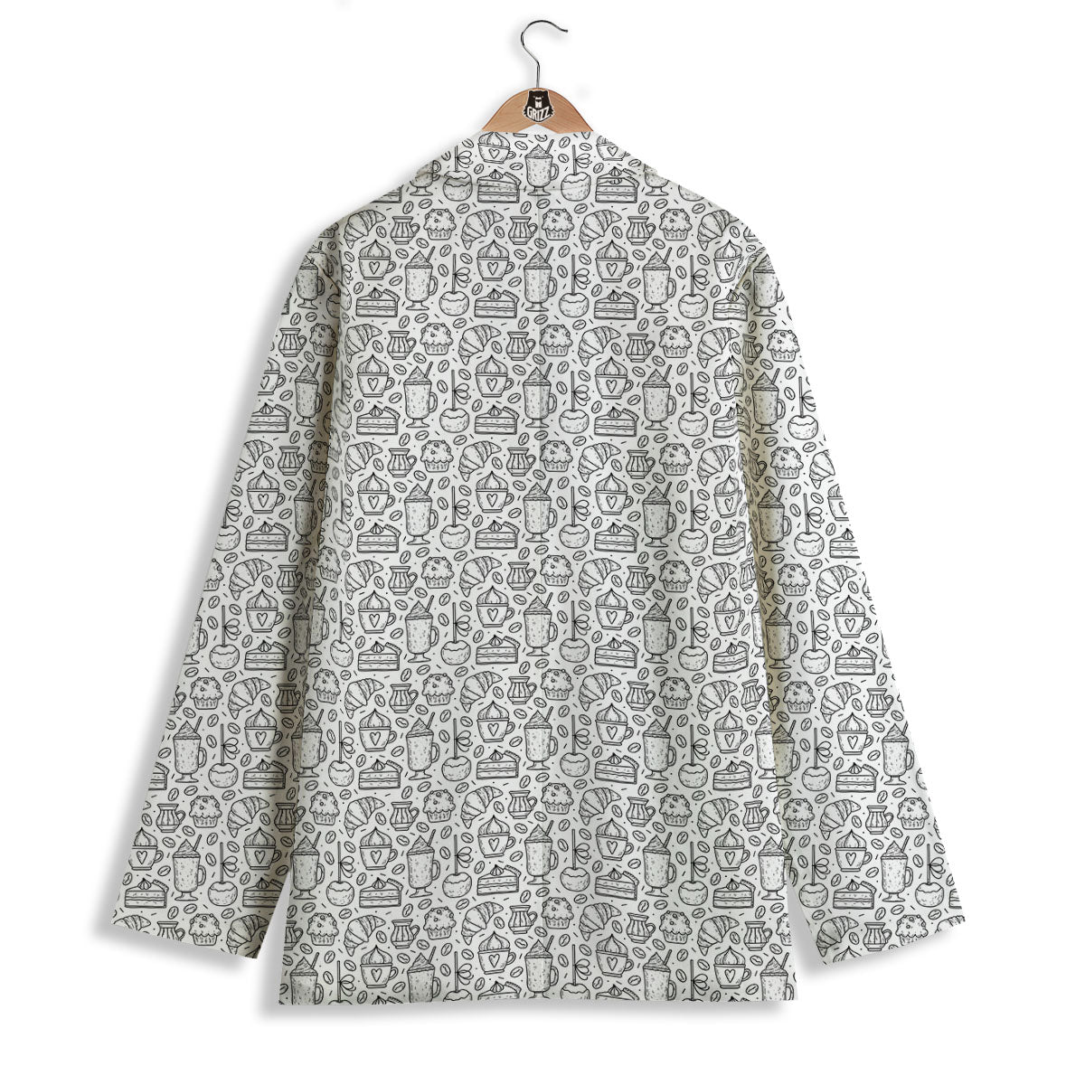 Drawing Dessert And Coffee Print Pattern Women's Blazer-grizzshop