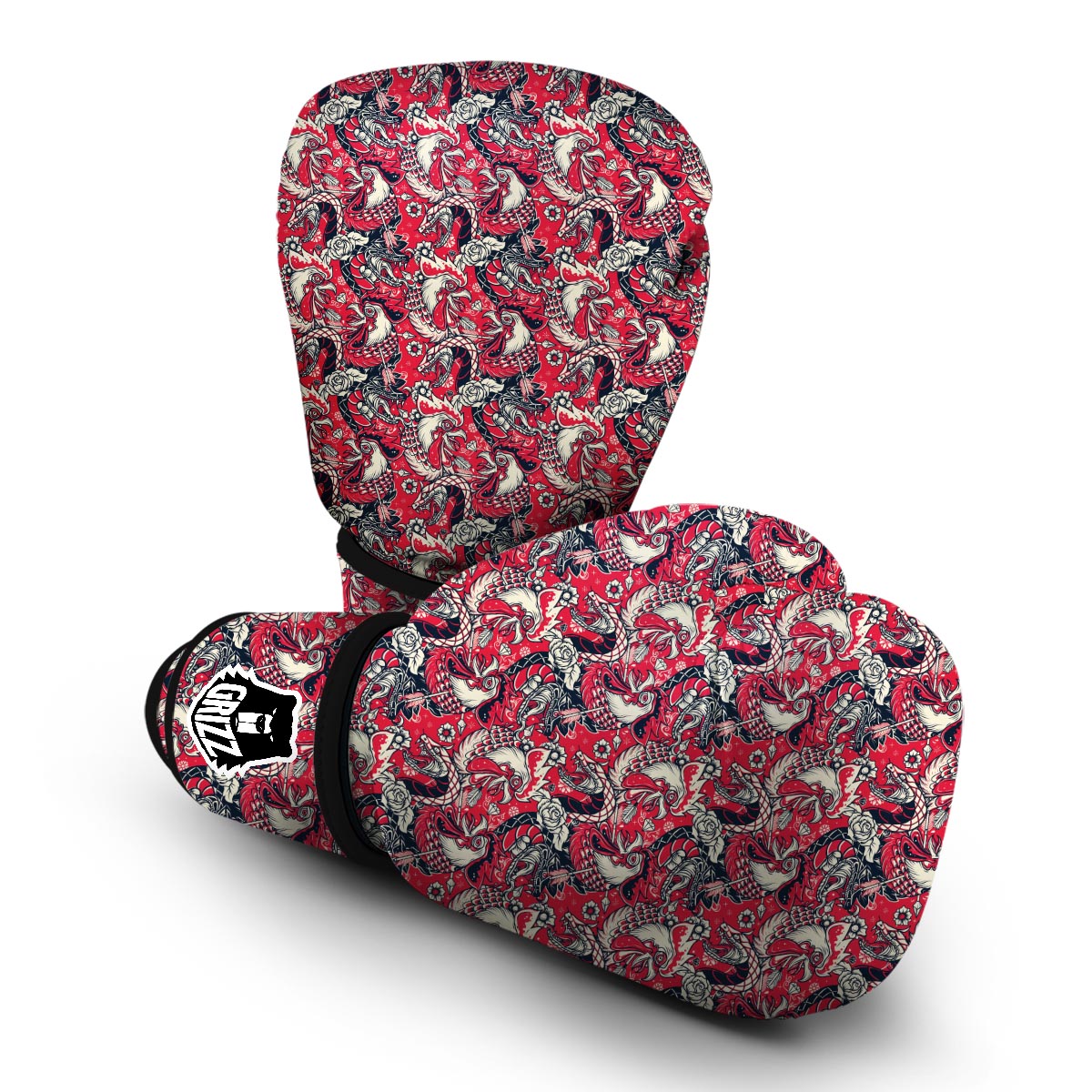 Drawing Farm Chicken Hen Pattern Print Boxing Gloves-grizzshop