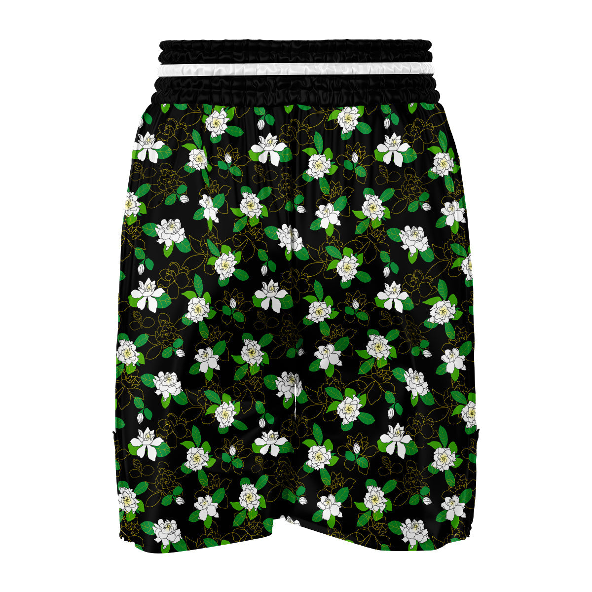 Drawing Gardenia Print Pattern Boxing Shorts-grizzshop