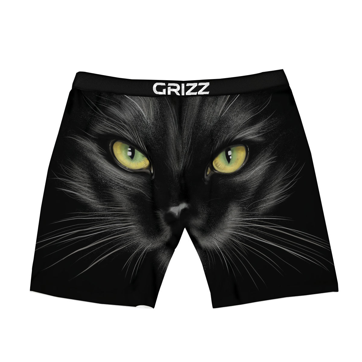 Drawing Portrait Black Cat Print Boxer Briefs-grizzshop