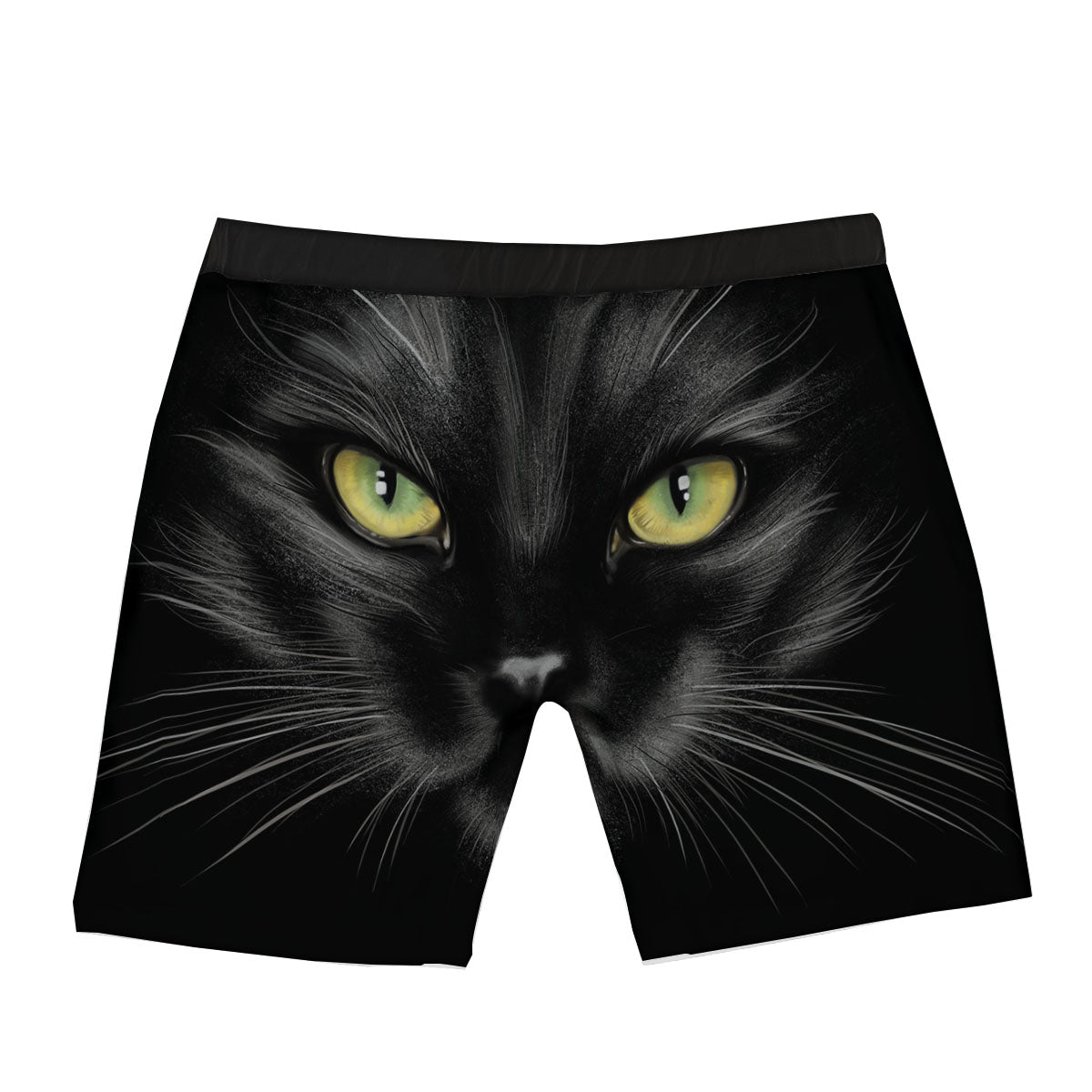 Drawing Portrait Black Cat Print Boxer Briefs-grizzshop