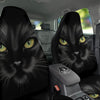 Drawing Portrait Black Cat Print Car Seat Covers-grizzshop