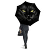 Drawing Portrait Black Cat Print Umbrella-grizzshop