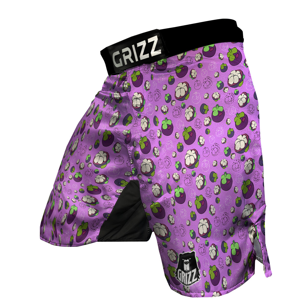 Drawing Purple Mangosteen Print Pattern MMA Shorts-grizzshop