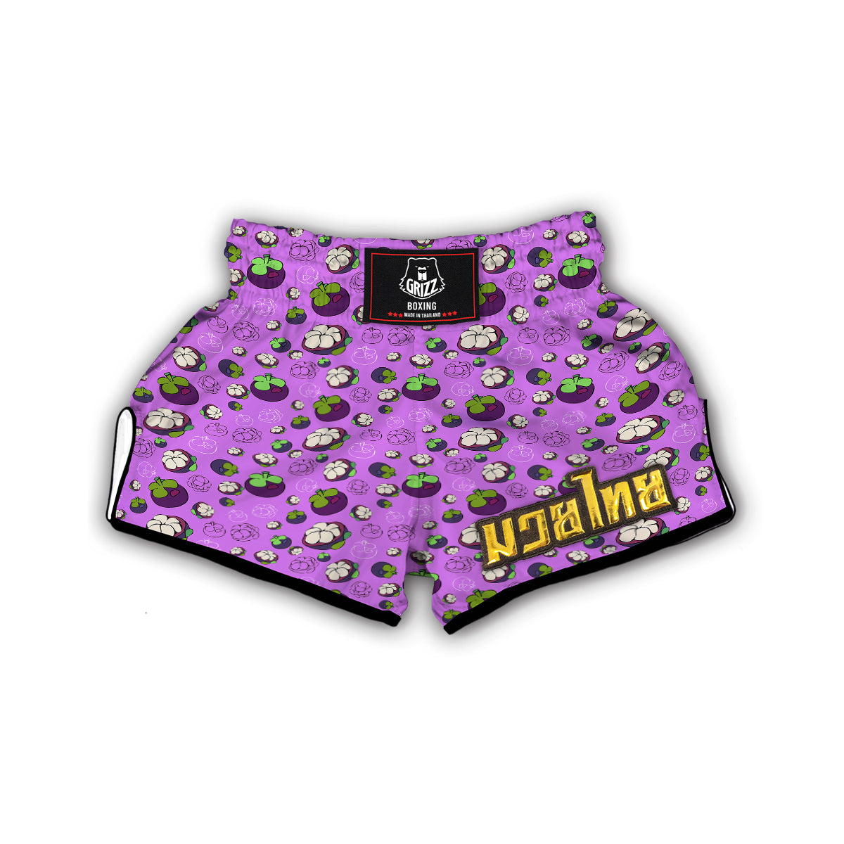 Drawing Purple Mangosteen Print Pattern Muay Thai Boxing Shorts-grizzshop