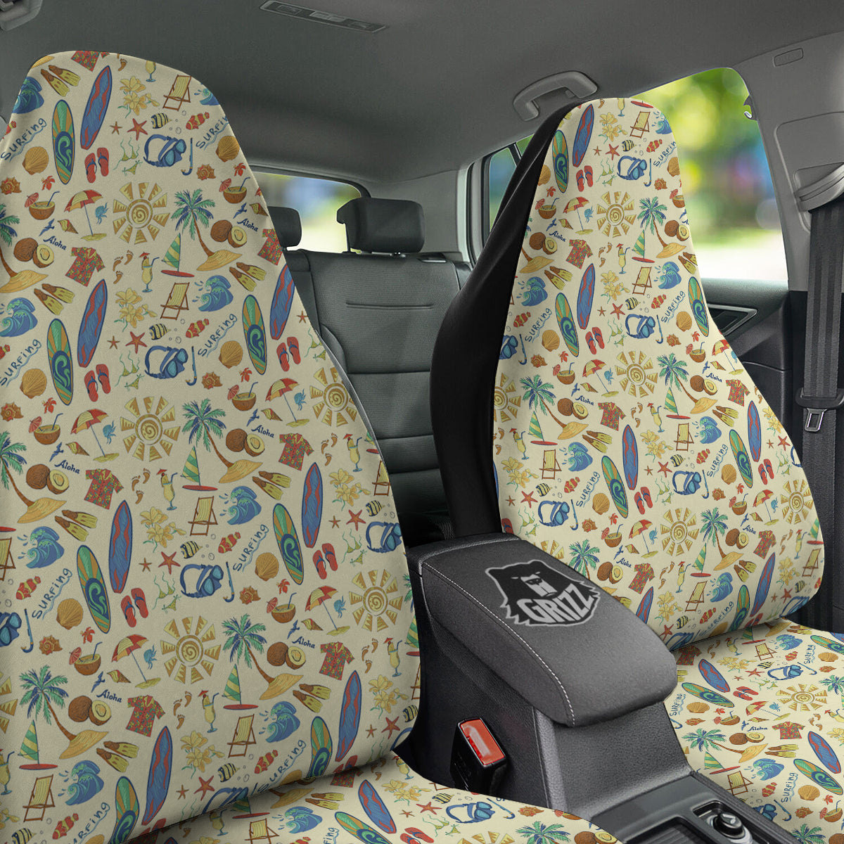 Drawing Summer Color Print Pattern Car Seat Covers-grizzshop