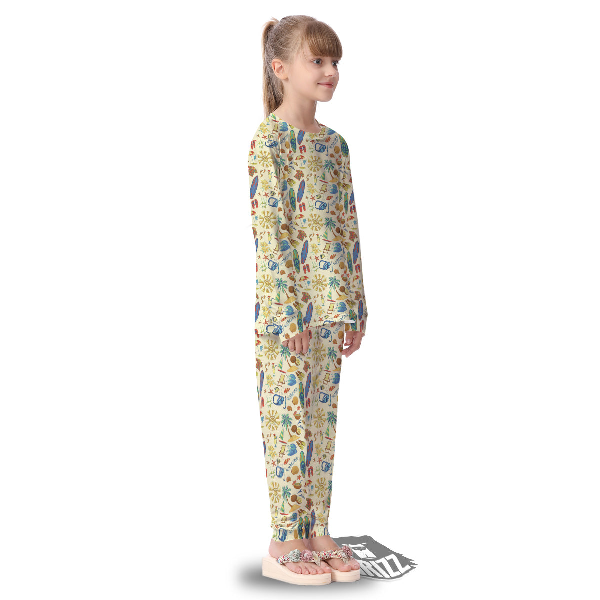 Drawing Summer Color Print Pattern Kid's Pajamas-grizzshop