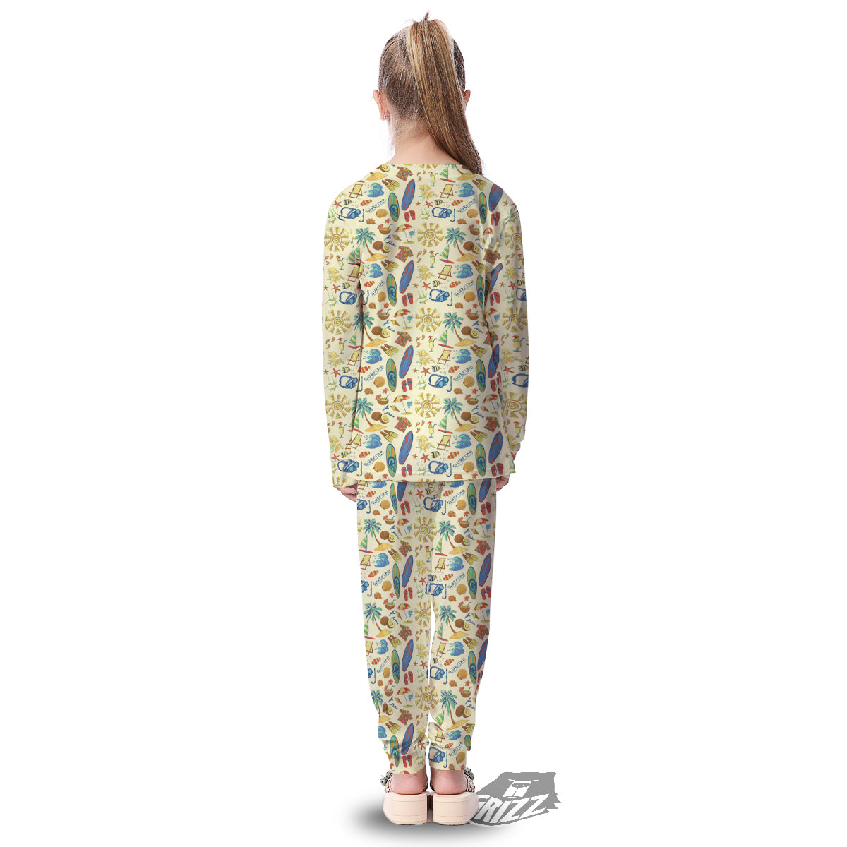 Drawing Summer Color Print Pattern Kid's Pajamas-grizzshop
