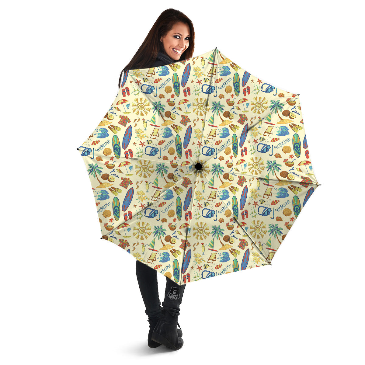 Drawing Summer Color Print Pattern Umbrella-grizzshop