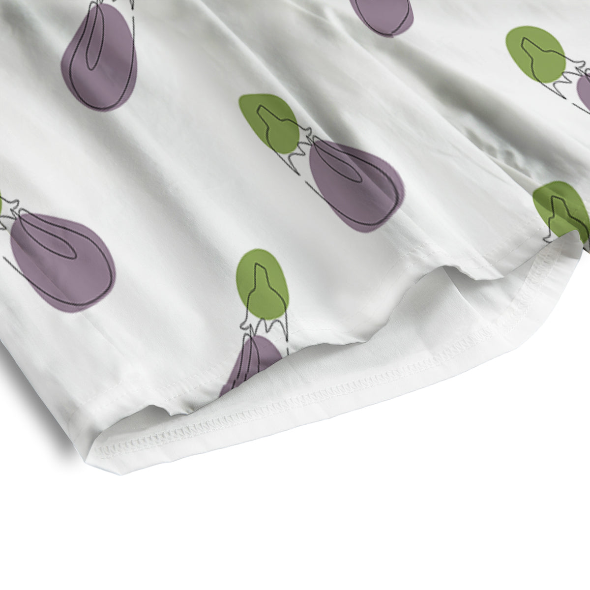 Drawing White Eggplant Print Pattern Men's Athletic Shorts
