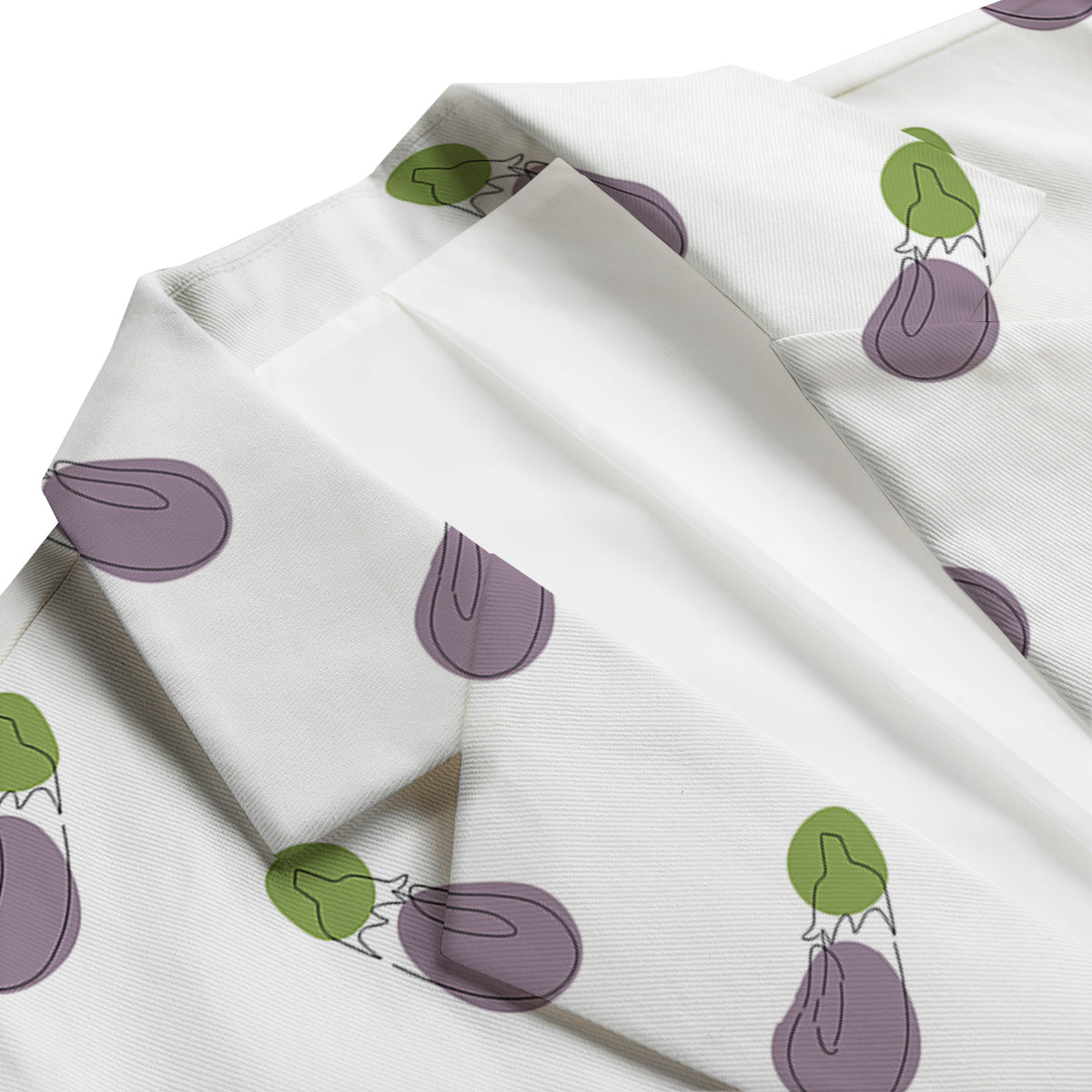Drawing White Eggplant Print Pattern Men's Blazer-grizzshop