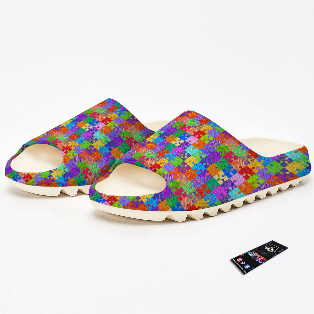 Drawing Autism Awareness Print Sandals-grizzshop