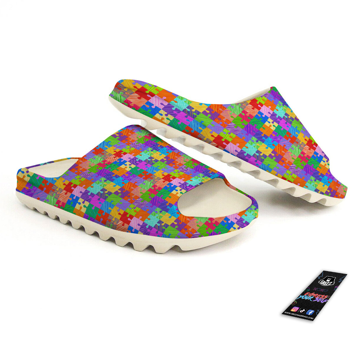 Drawing Autism Awareness Print Sandals-grizzshop