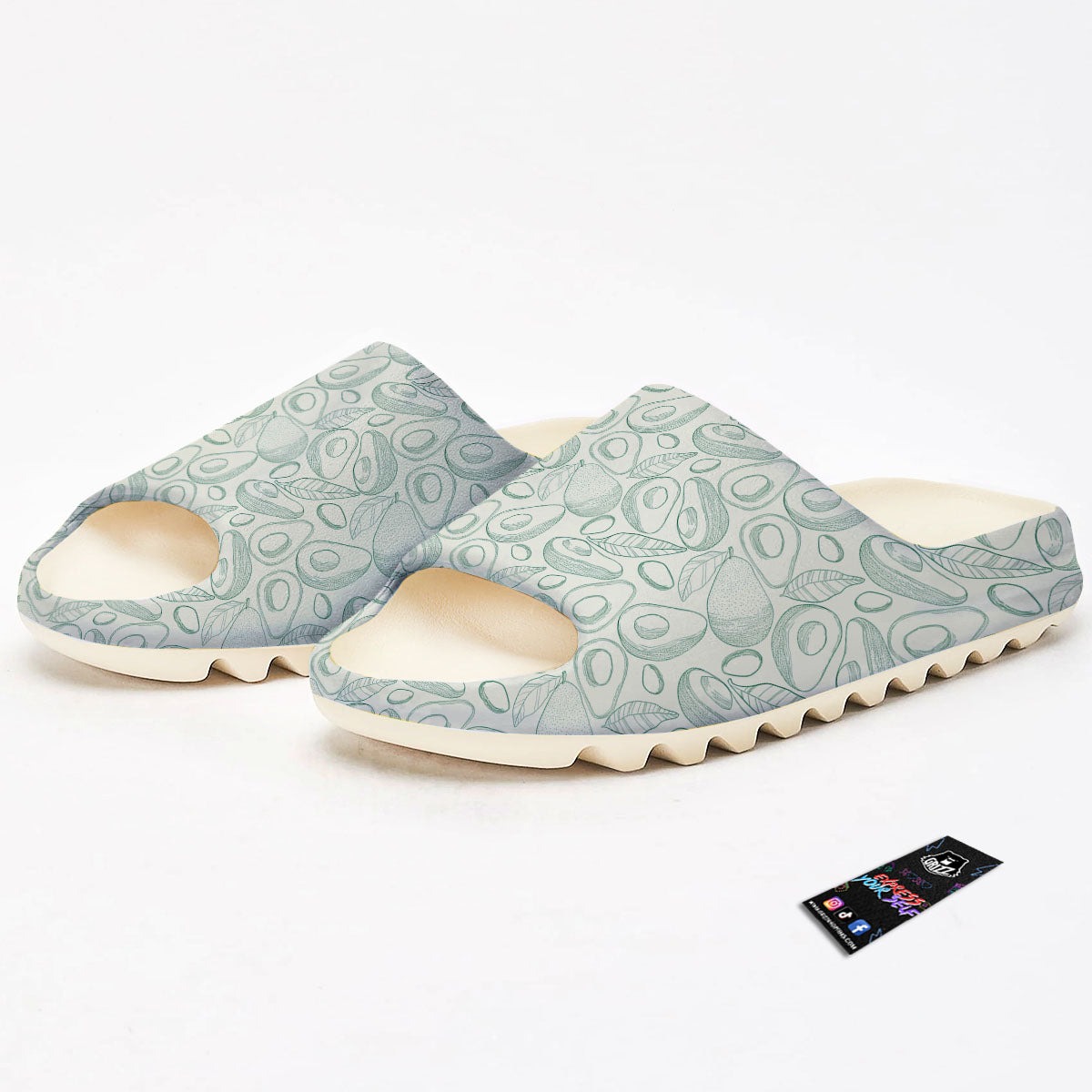 Drawing Avocado Cut In Half Print Sandals-grizzshop