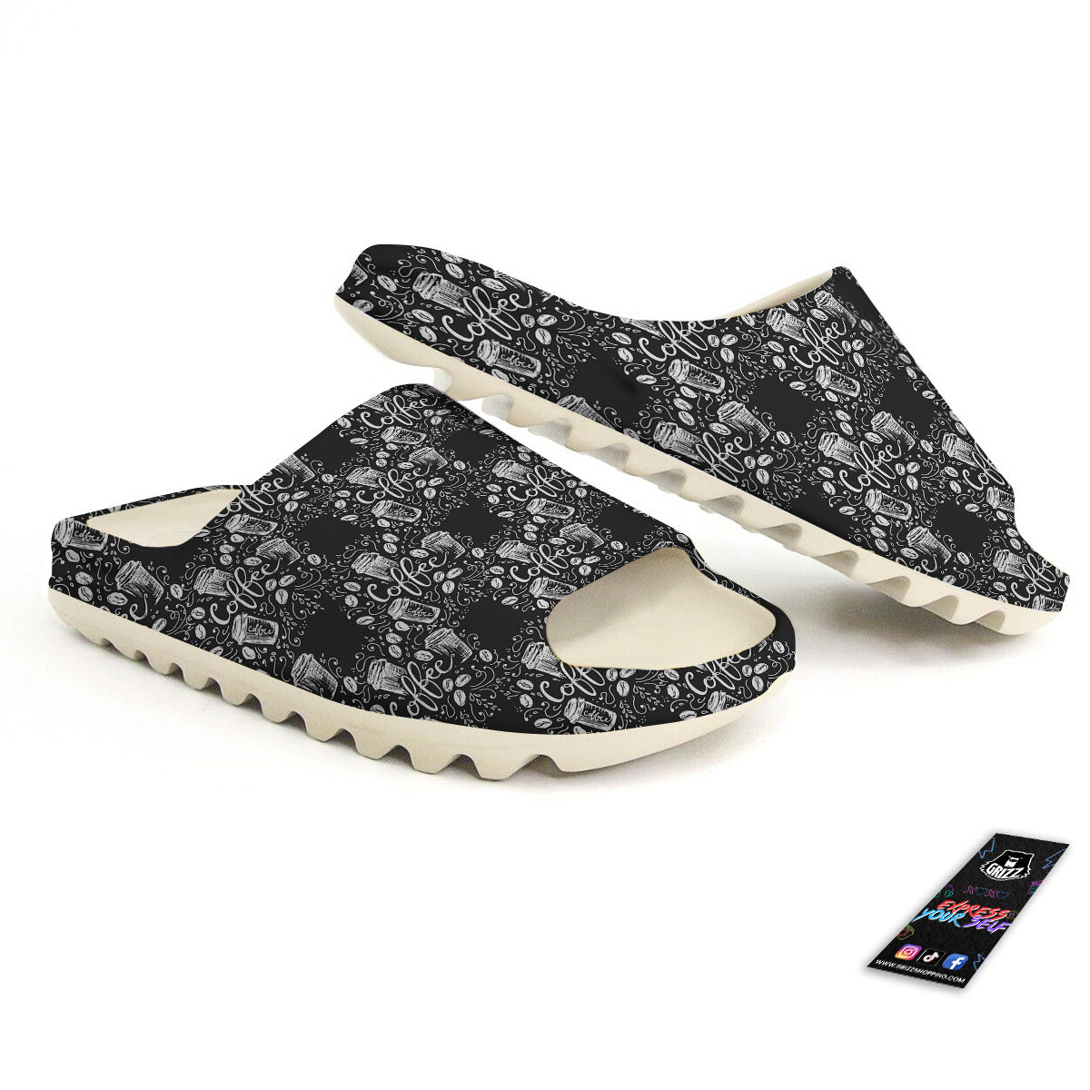 Drawing Coffee Print Pattern Sandals-grizzshop