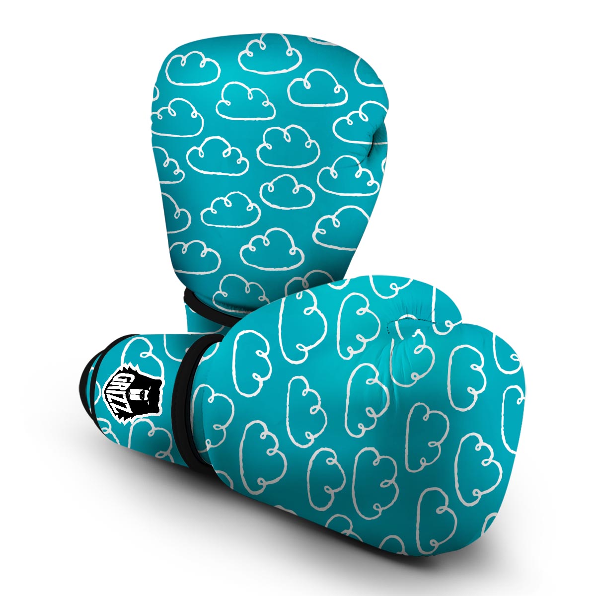 Drawn Cloud Pattern Print Boxing Gloves-grizzshop