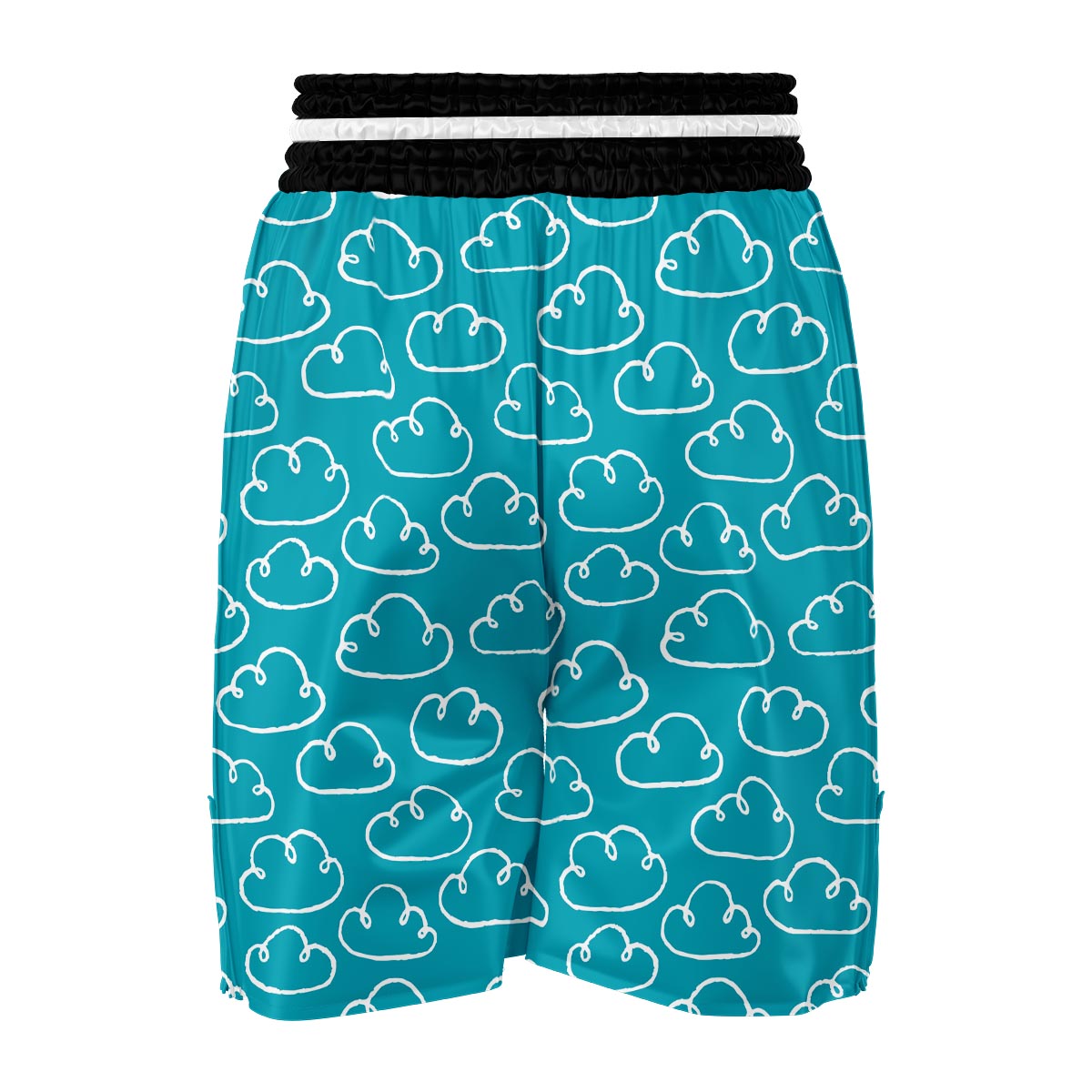 Drawn Cloud Pattern Print Boxing Shorts-grizzshop