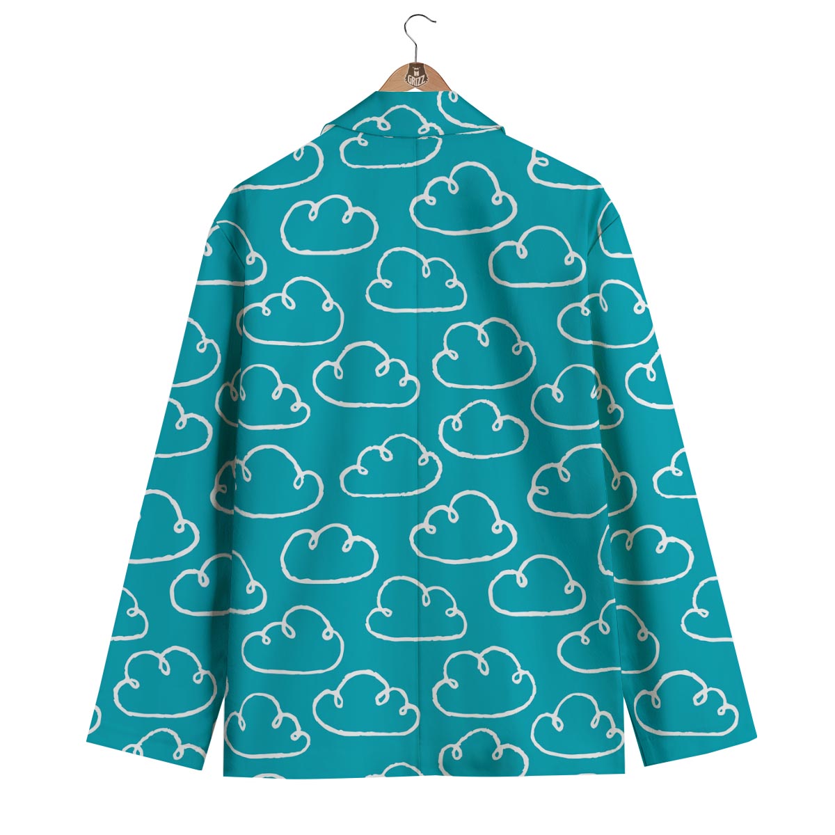 Drawn Cloud Pattern Print Men's Blazer-grizzshop