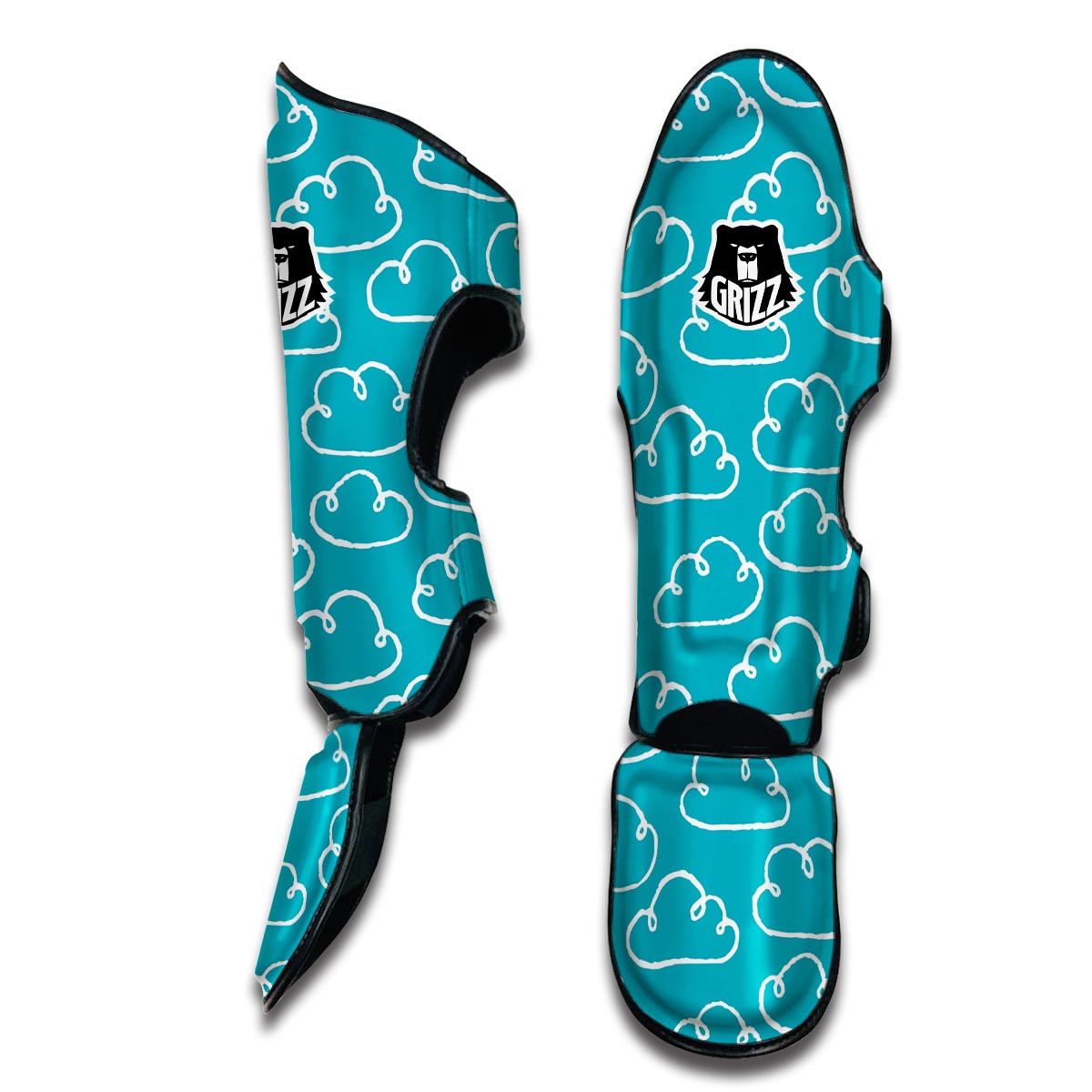 Drawn Cloud Pattern Print Muay Thai Shin Guards-grizzshop