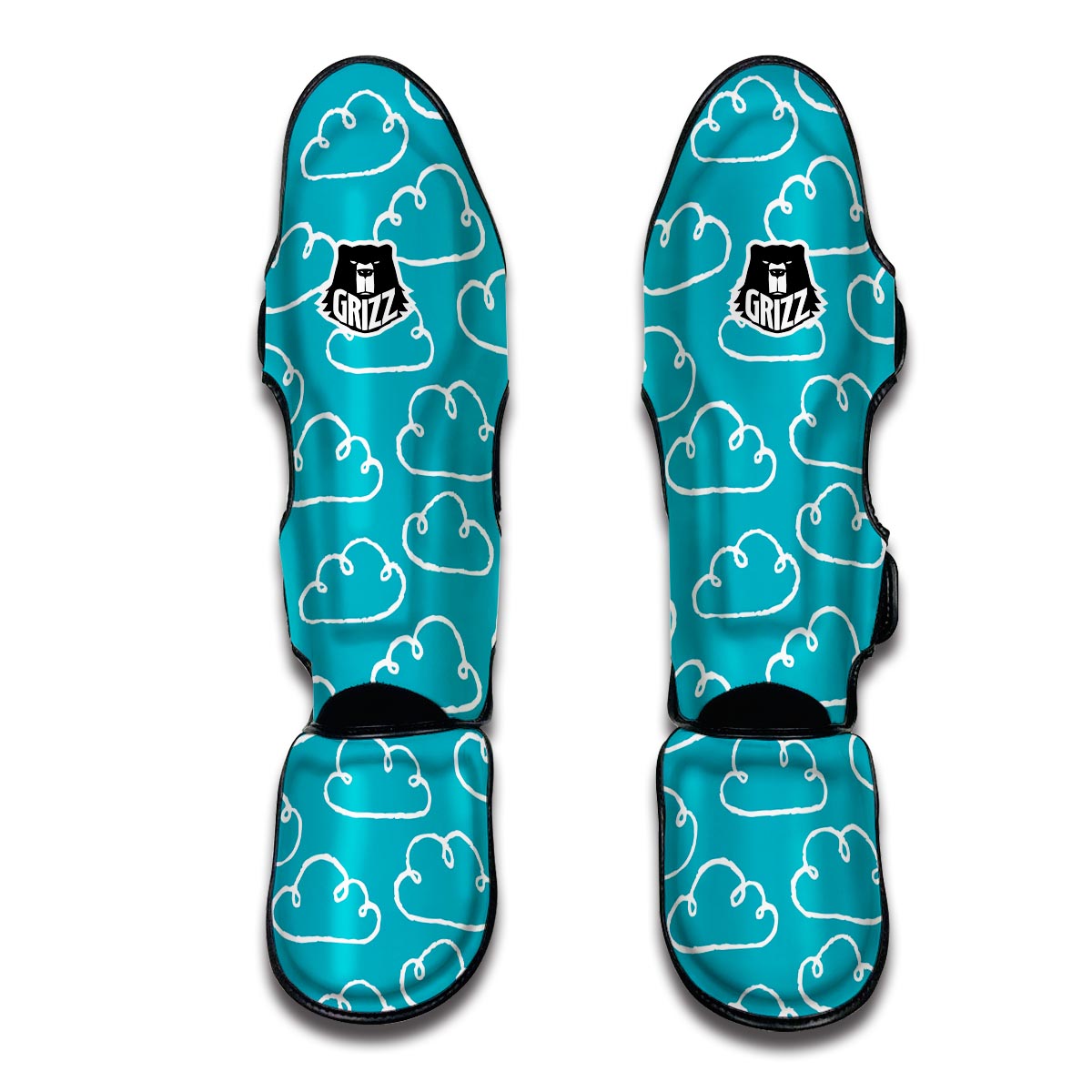 Drawn Cloud Pattern Print Muay Thai Shin Guards-grizzshop