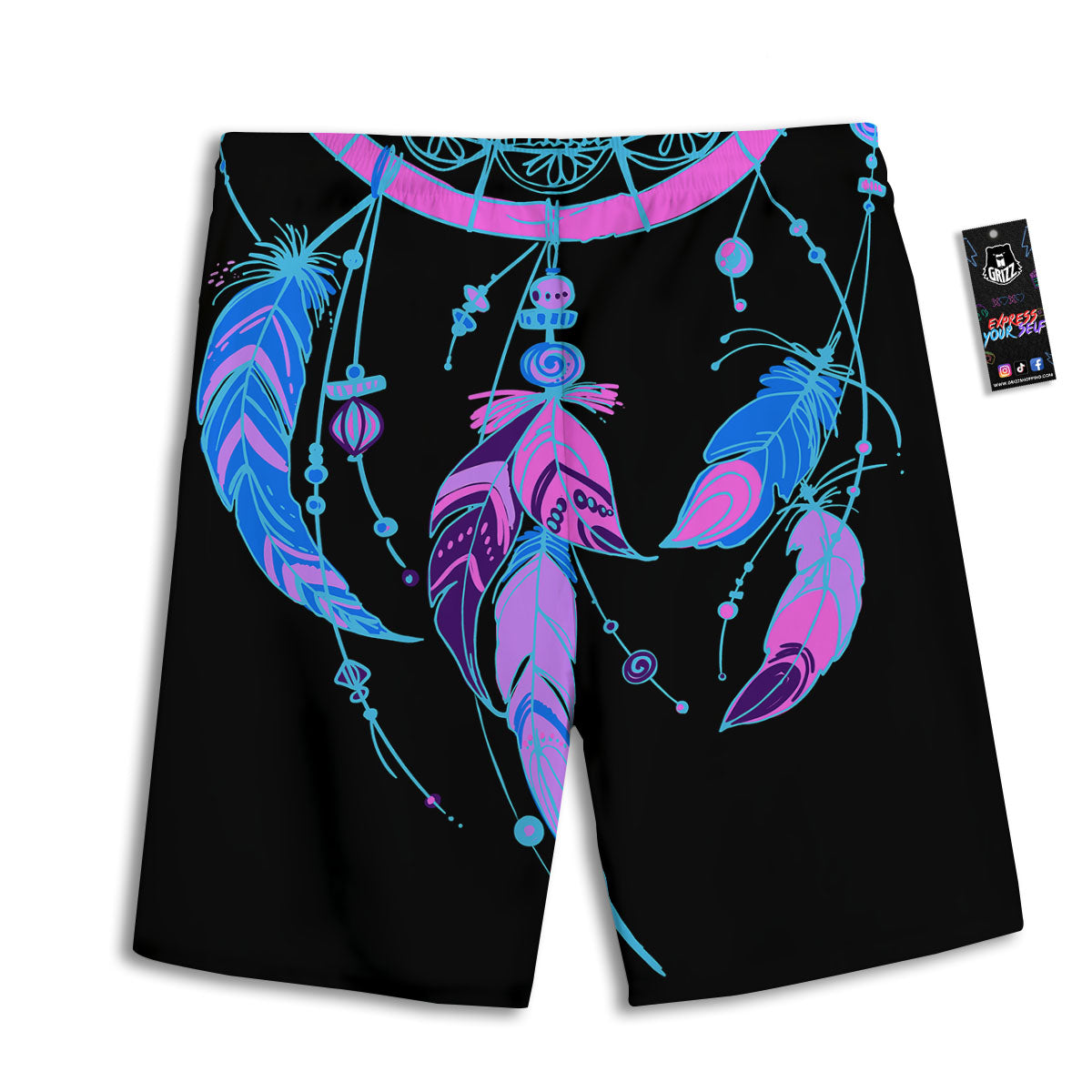 Dream Catcher Blue And Purple Black Print Men's Athletic Shorts