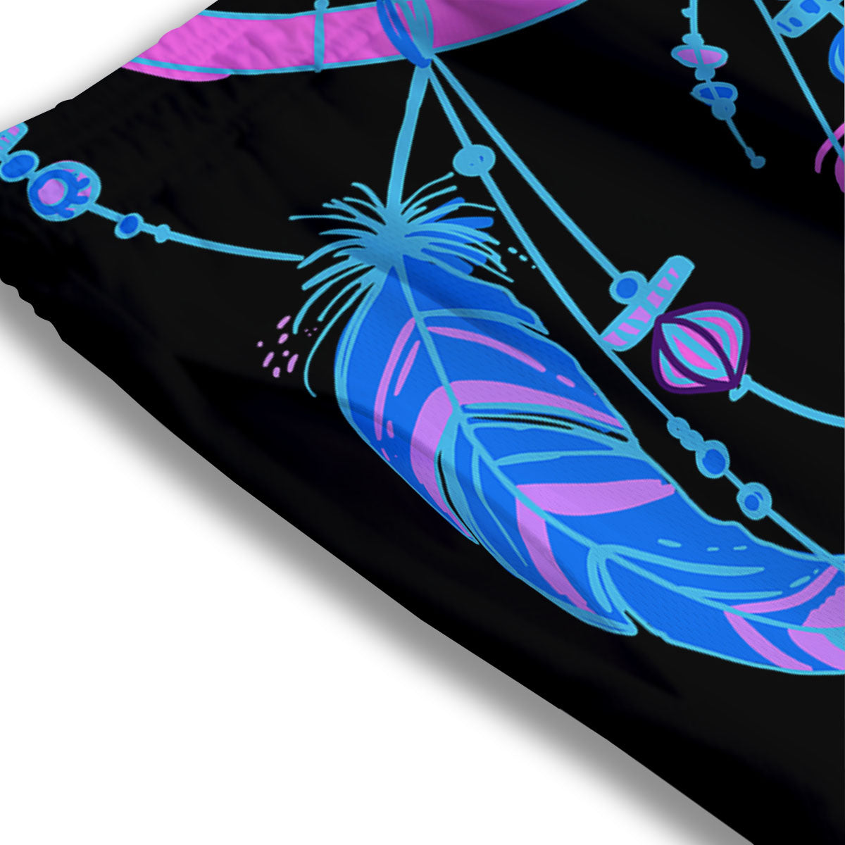 Dream Catcher Blue And Purple Black Print Mesh Shorts