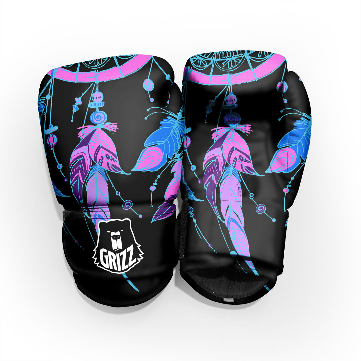 Dream Catcher Blue And Purple Black Print Pro Boxing Glove