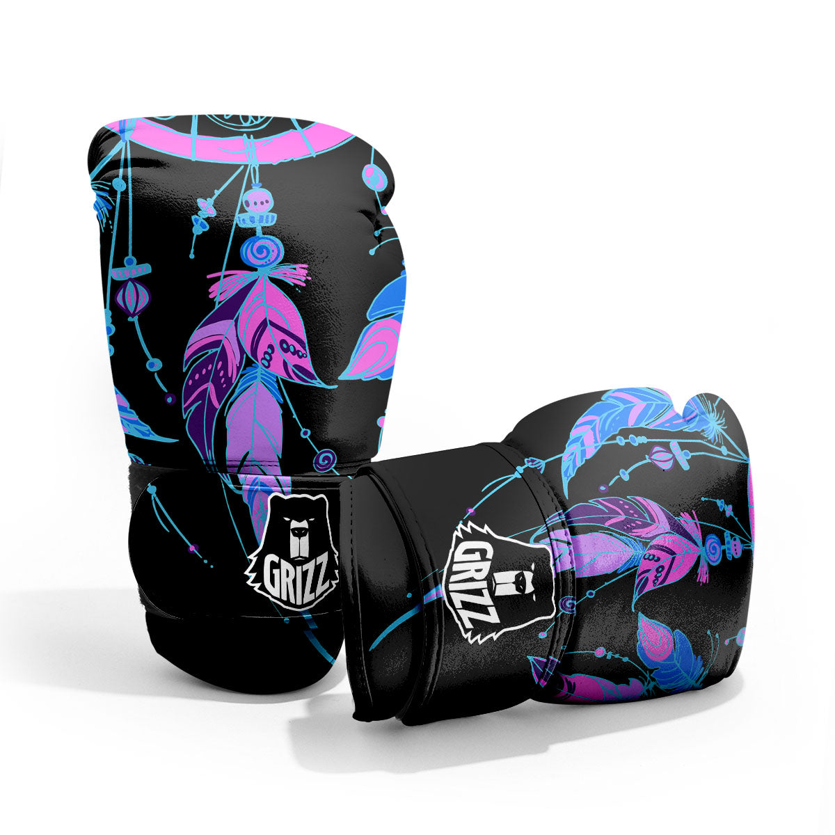 Dream Catcher Blue And Purple Black Print Pro Boxing Glove