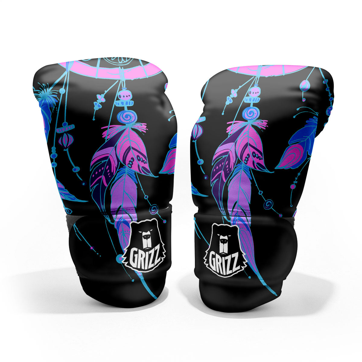 Dream Catcher Blue And Purple Black Print Pro Boxing Glove