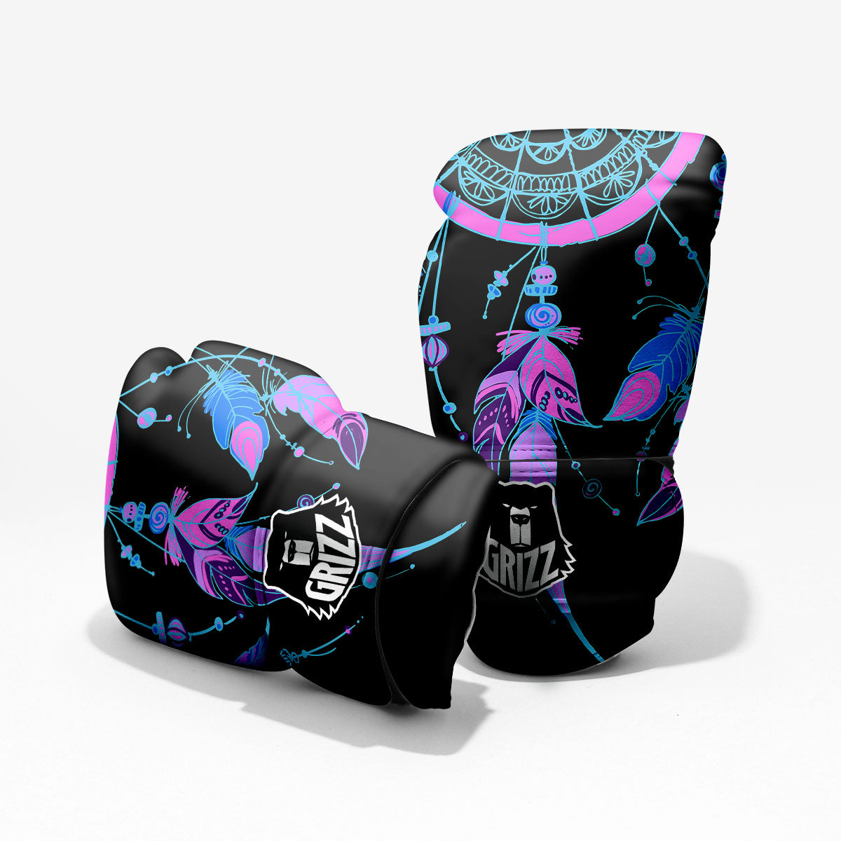 Dream Catcher Blue And Purple Black Print Pro Boxing Glove