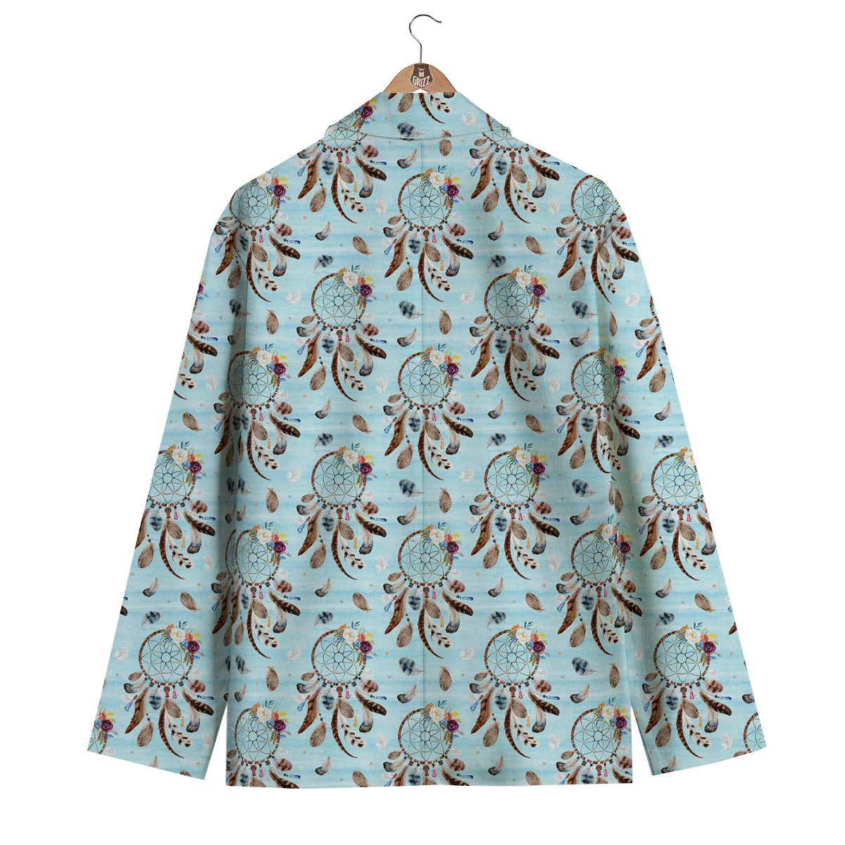 Dream Catcher Blue Feather Men's Blazer-grizzshop