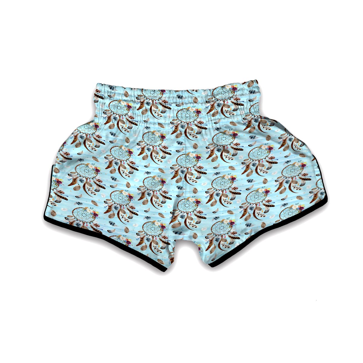 Dream Catcher Blue Feather Muay Thai Boxing Shorts-grizzshop