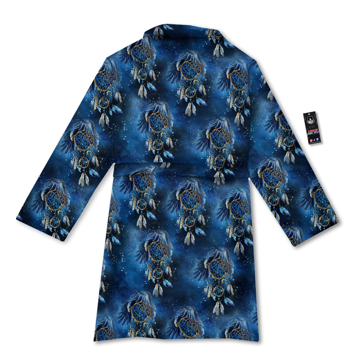 Dream Catcher Blue Galaxy Print Pattern Bathrobe-grizzshop