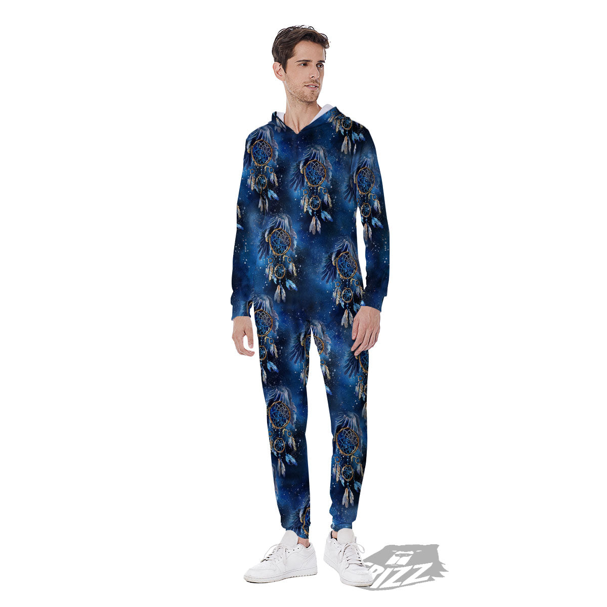 Dream Catcher Blue Galaxy Print Pattern Men's Jumpsuit-grizzshop