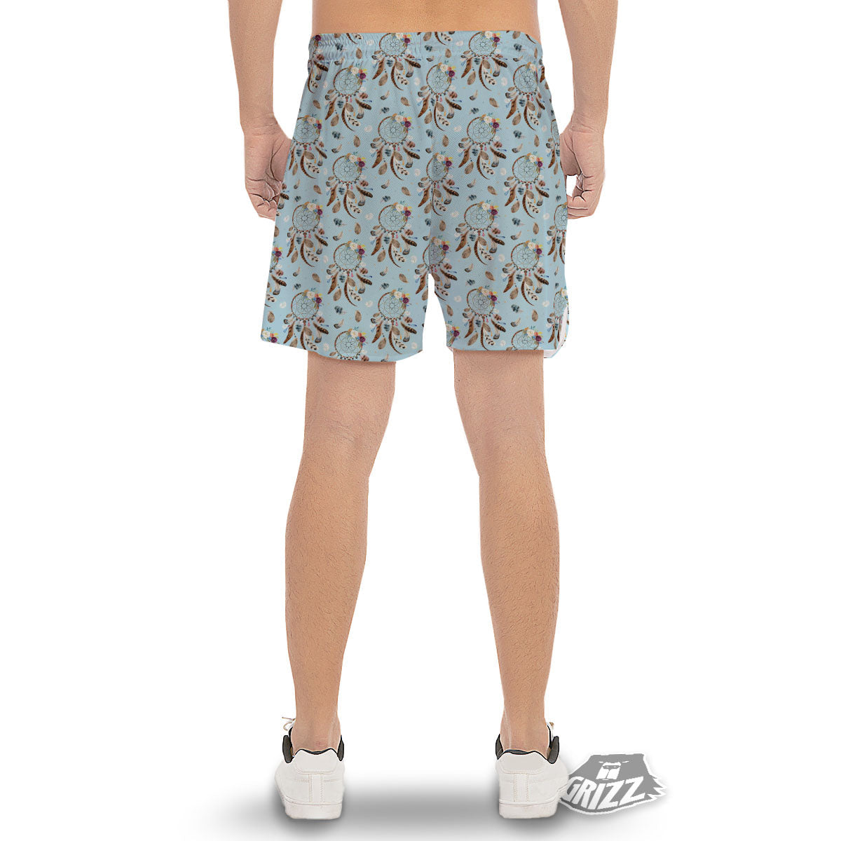 Dream Catcher Blue Indian Print Pattern Men's Gym Shorts-grizzshop