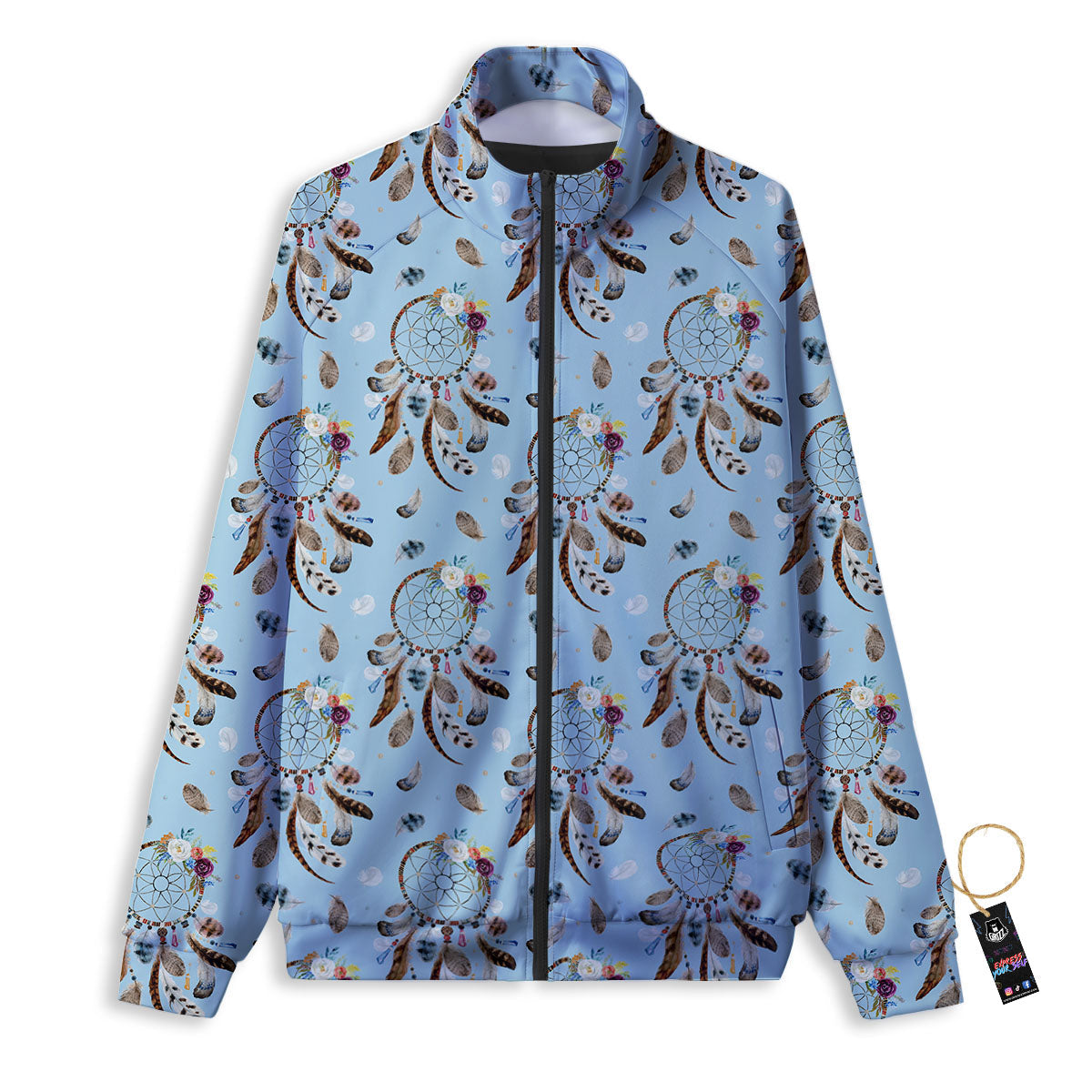 Dream Catcher Blue Indian Print Pattern Track Jacket-grizzshop