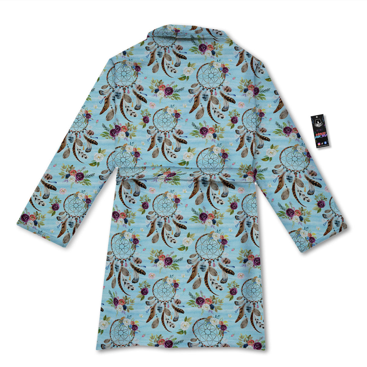 Dream Catcher Blue Native Print Pattern Bathrobe-grizzshop