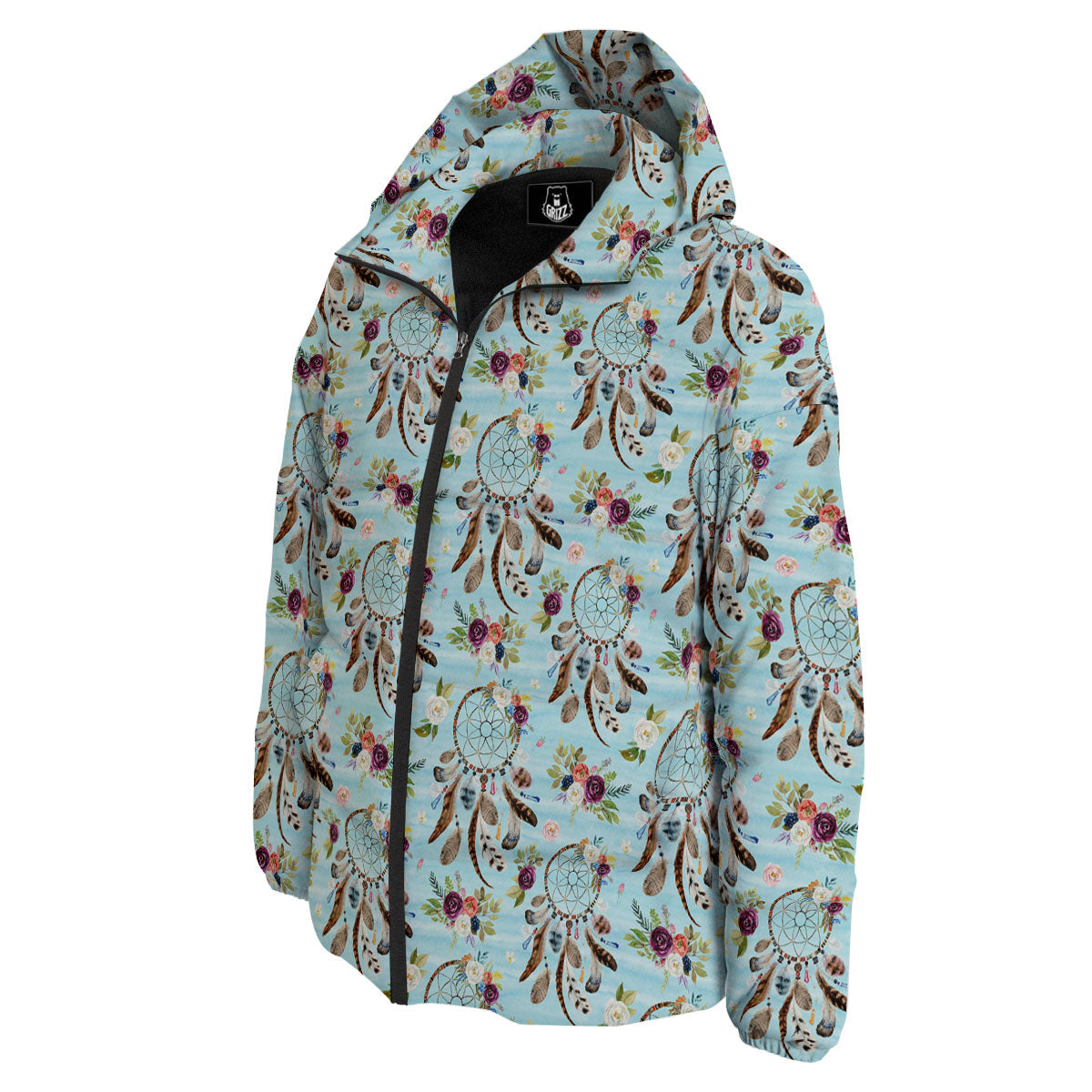 Dream Catcher Blue Native Print Pattern Down Jacket-grizzshop