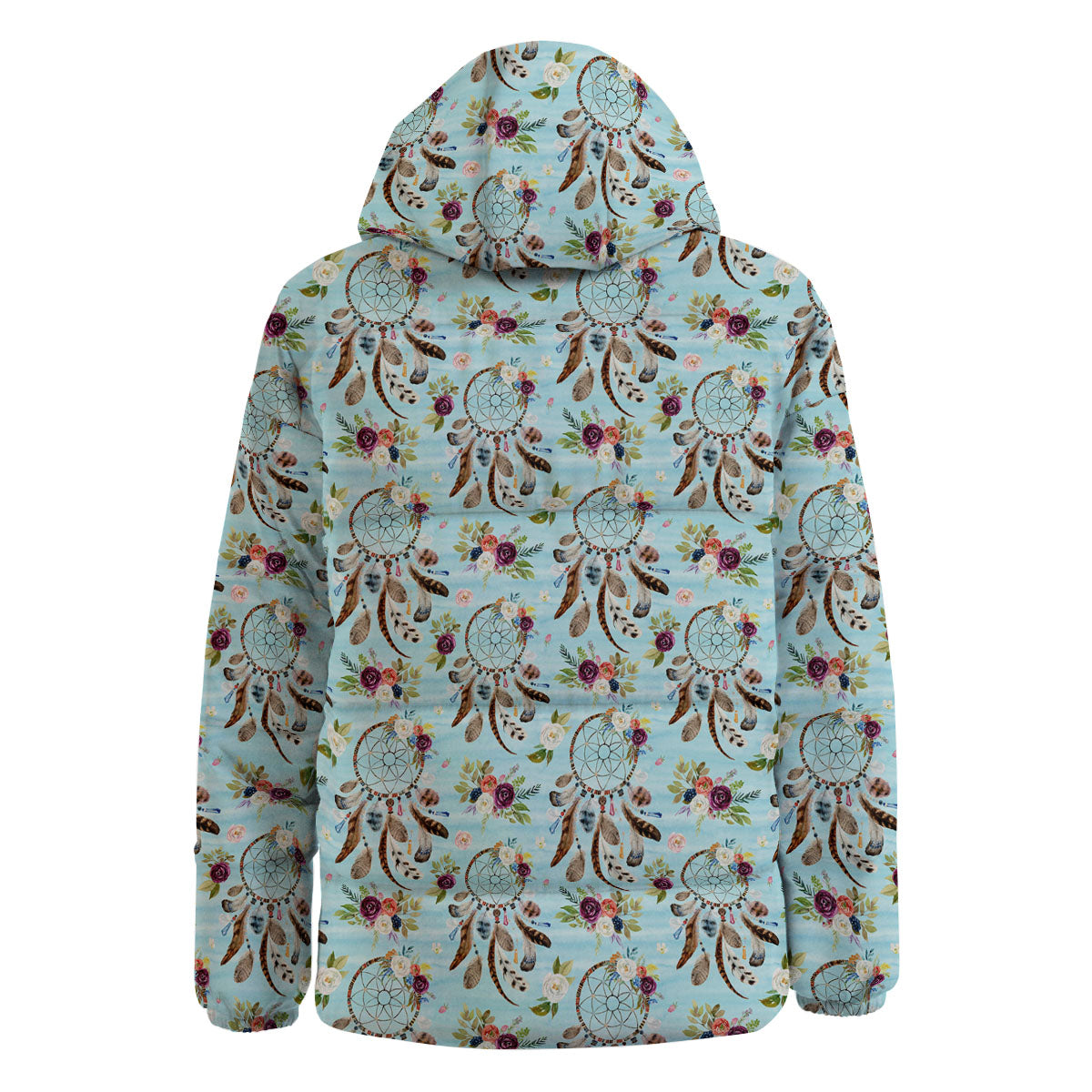Dream Catcher Blue Native Print Pattern Down Jacket-grizzshop