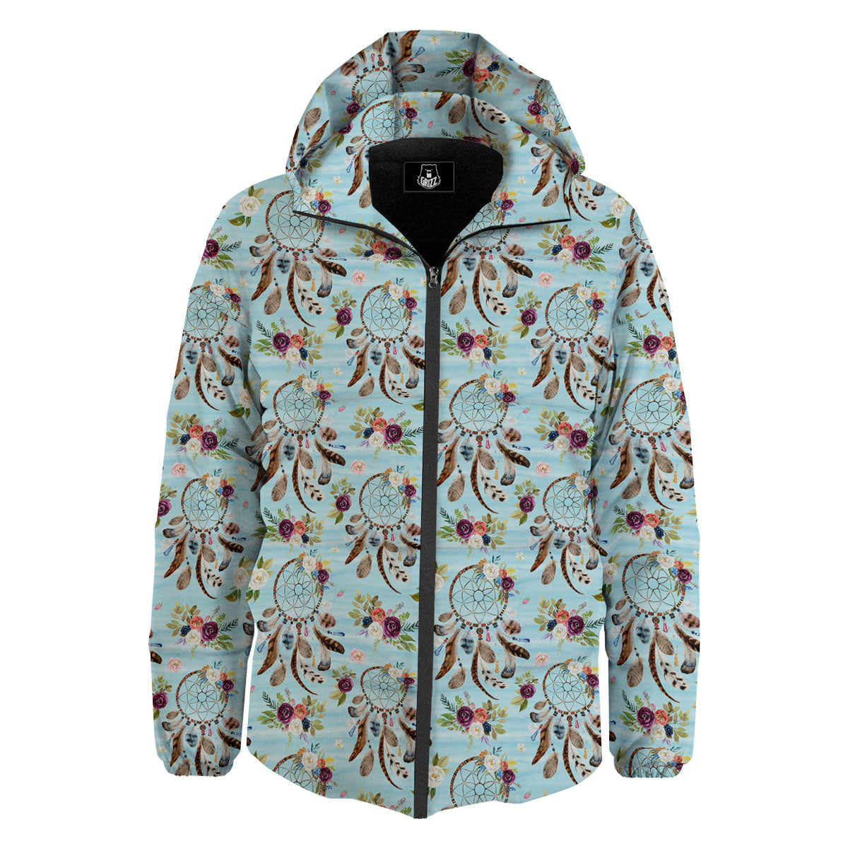 Dream Catcher Blue Native Print Pattern Down Jacket-grizzshop