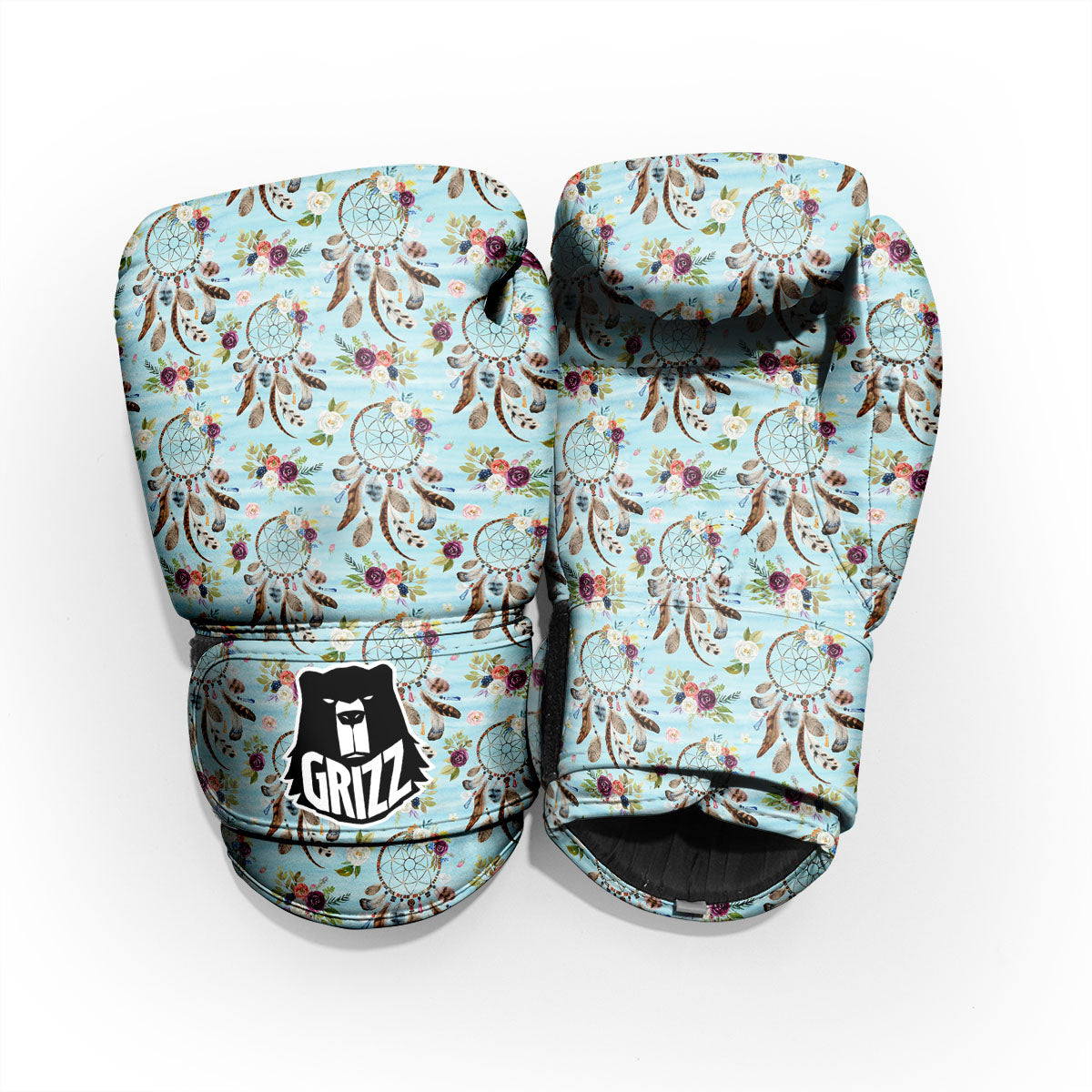 Dream Catcher Blue Native Print Pattern Pro Boxing Glove
