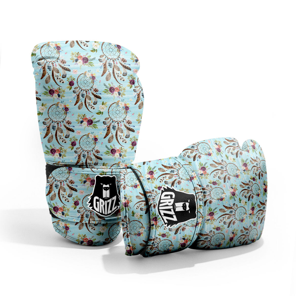 Dream Catcher Blue Native Print Pattern Pro Boxing Glove
