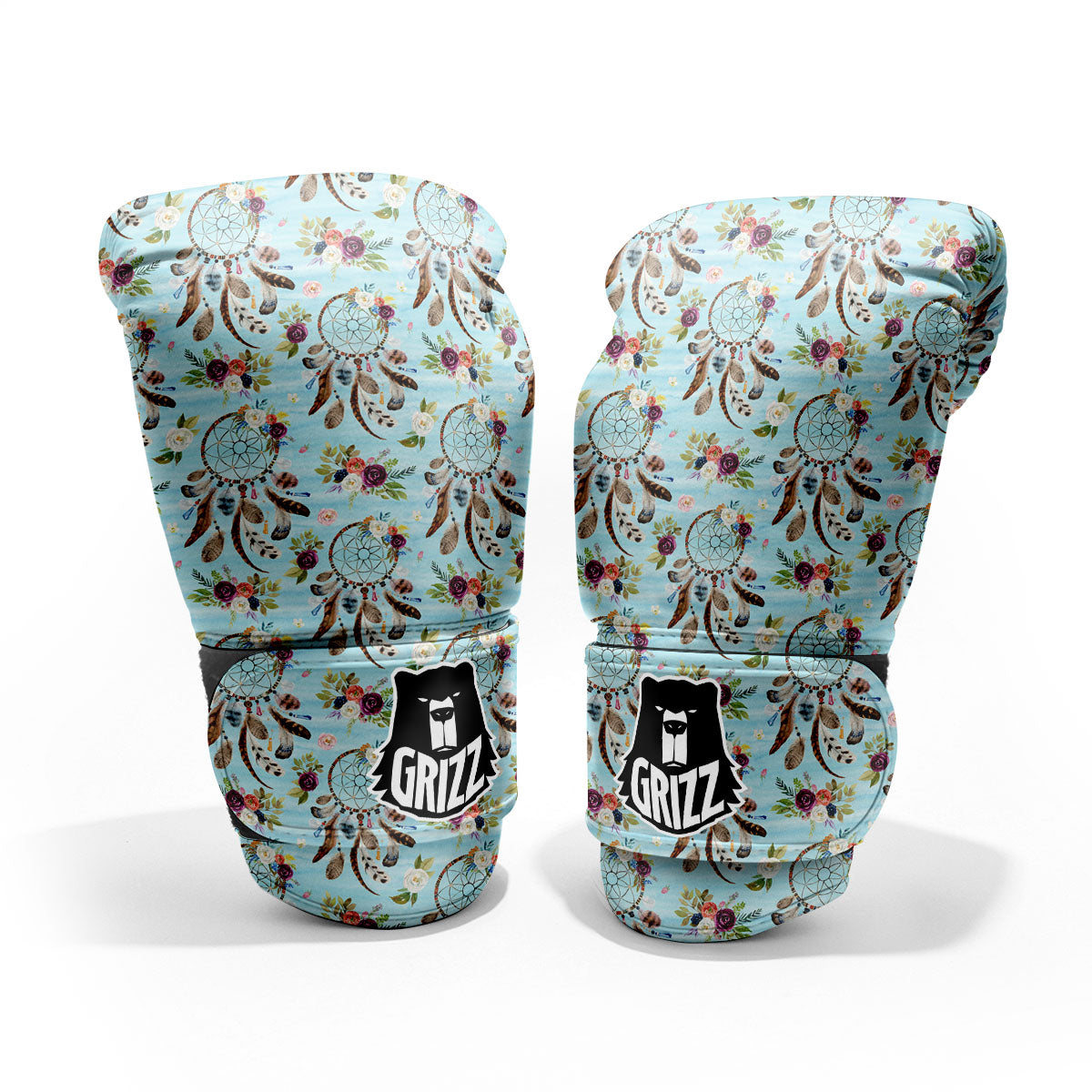 Dream Catcher Blue Native Print Pattern Pro Boxing Glove