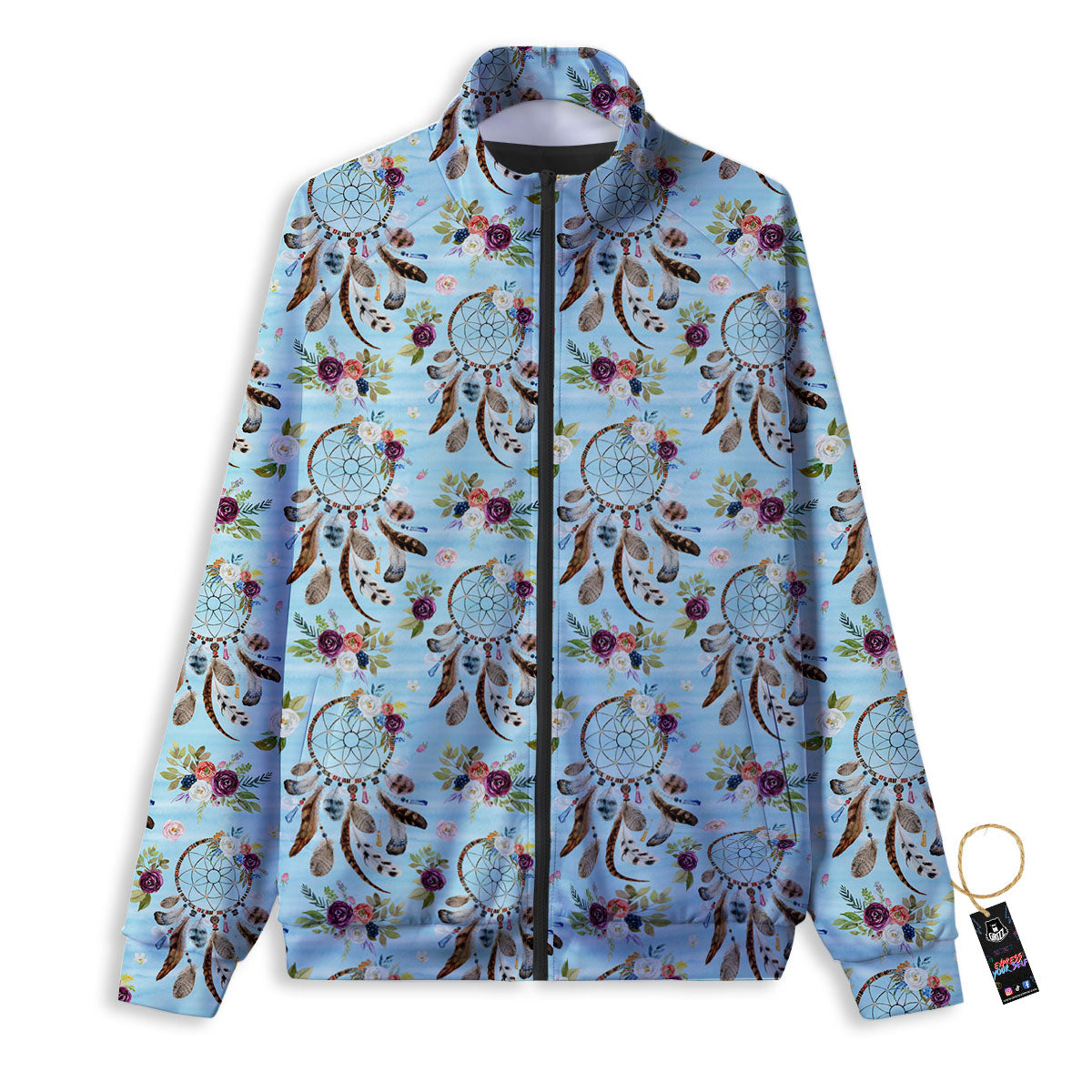 Dream Catcher Blue Native Print Pattern Track Jacket-grizzshop