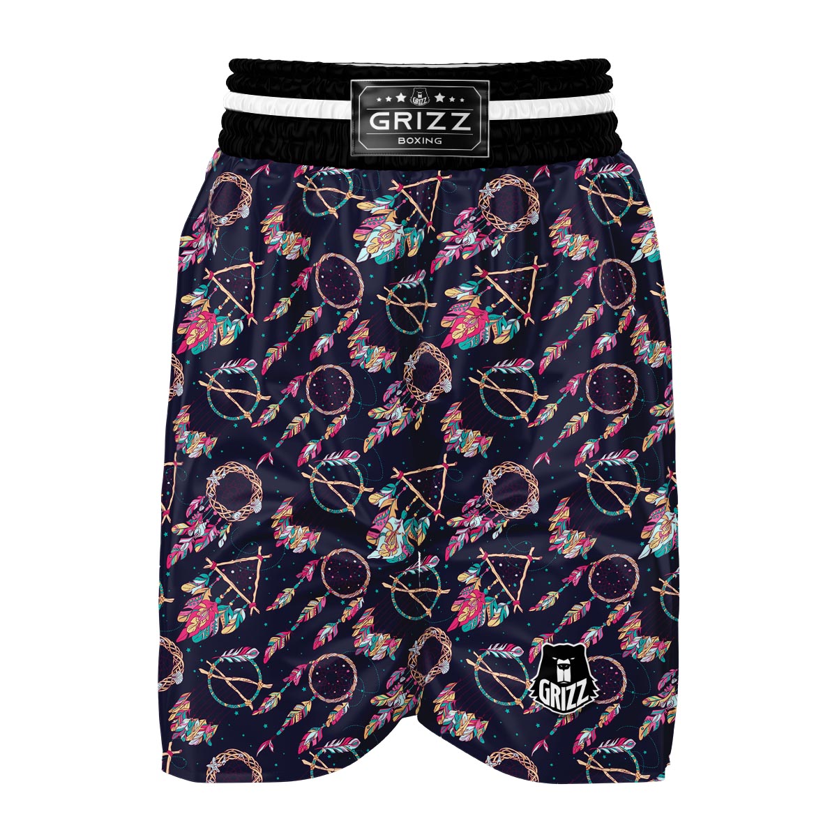 Dream Catcher Boho Feather Boxing Shorts-grizzshop