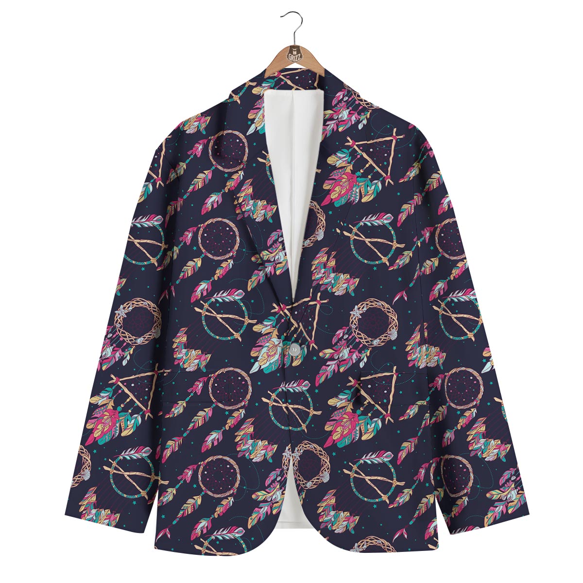 Dream Catcher Boho Feather Men's Blazer-grizzshop