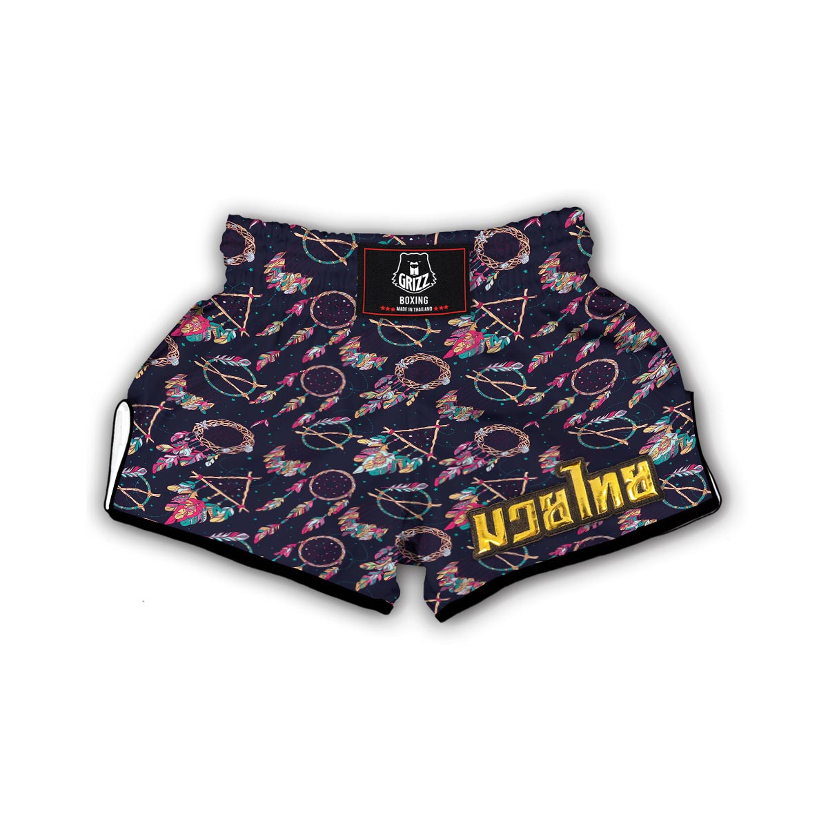 Dream Catcher Boho Feather Muay Thai Boxing Shorts-grizzshop